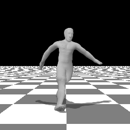 Humanoid motion with self-intersection regularization.