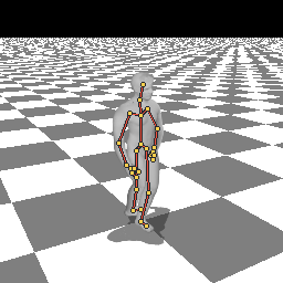 The figure is walking.