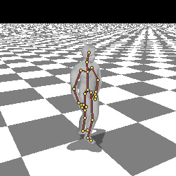 The figure is walking. — still preview