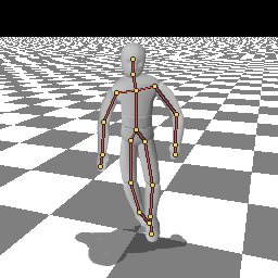 The mannequin is walking.