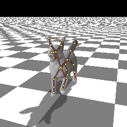 The dog is walking.