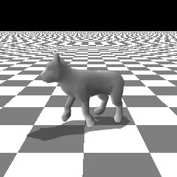 The wolf is walking with gravity regularization. — still preview